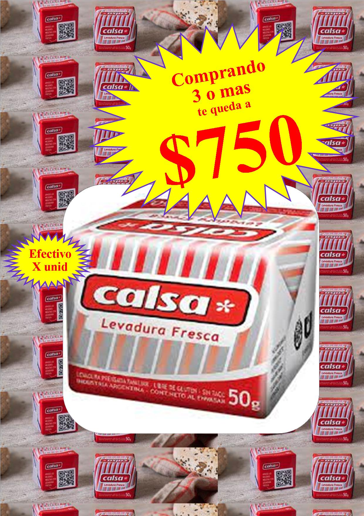 LEVADURA CALSA 50 GRS  (comprando 3 o más precio mayorista)